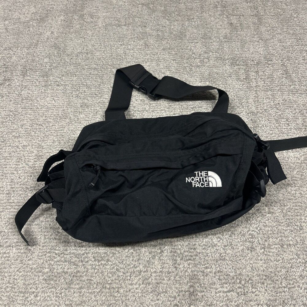 The North Face Lumbar Pack Black Hiking Waist Bag Dual Bottle Holders Adjustable